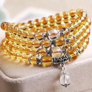 Yellow Convertible Beaded Bracelet/Necklace